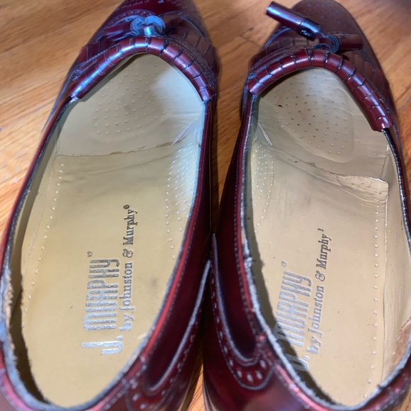 Mens Burgundy Slip on Wing tip with Tassels - Picture 8 of 10